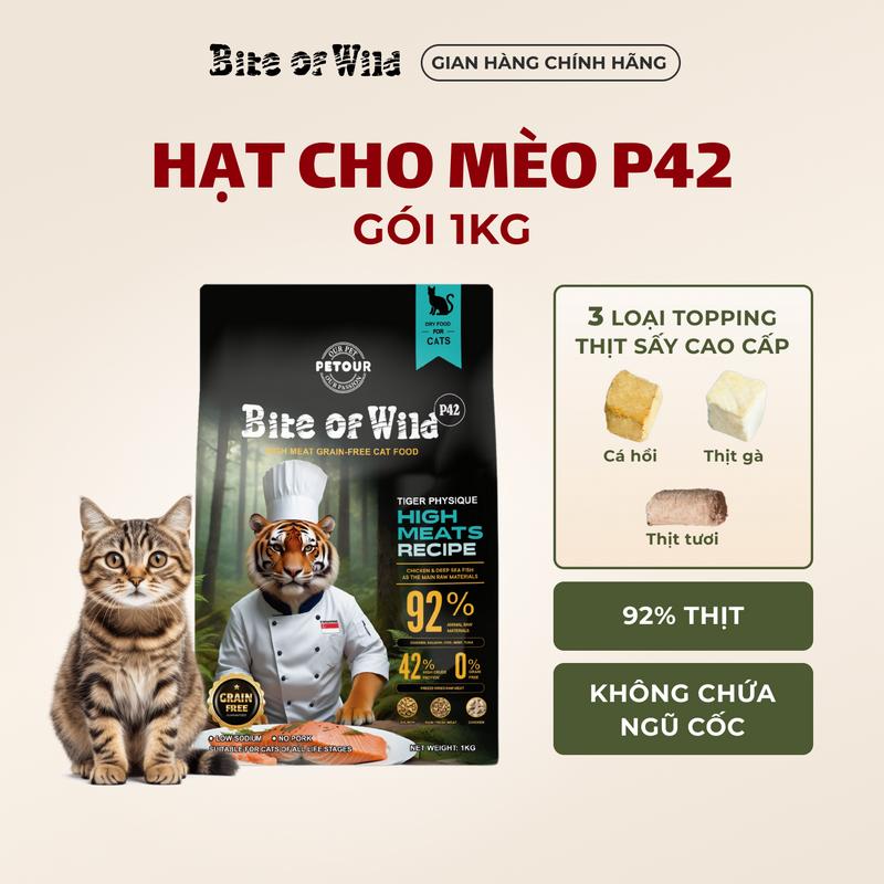[THỨC ĂN CHO MÈO] Hạt cao cấp 1kg KHÔNG CHỨA NGŨ CỐC, có viên sấy khô cá hồi/ thịt tươi/ thịt gà dành cho mèo mọi lứa tuổi, bao gồm mèo con, mèo trưởng thành, mèo bầu
