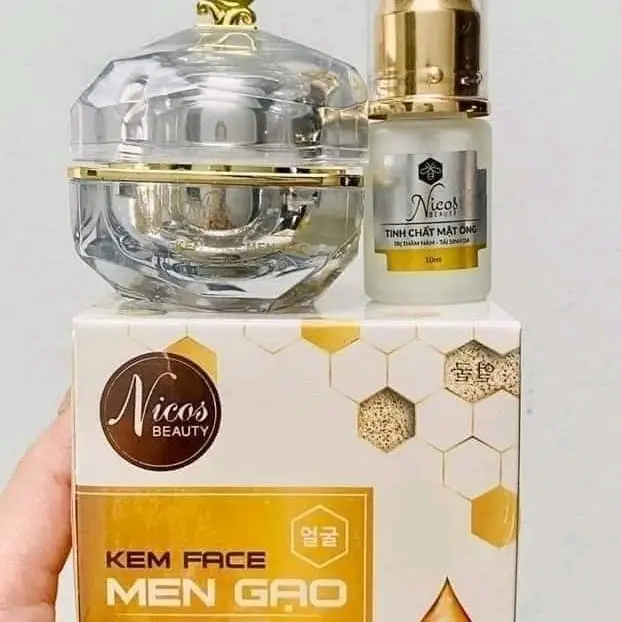 combo kem face mem gạo nicos+serum nicos Skincare