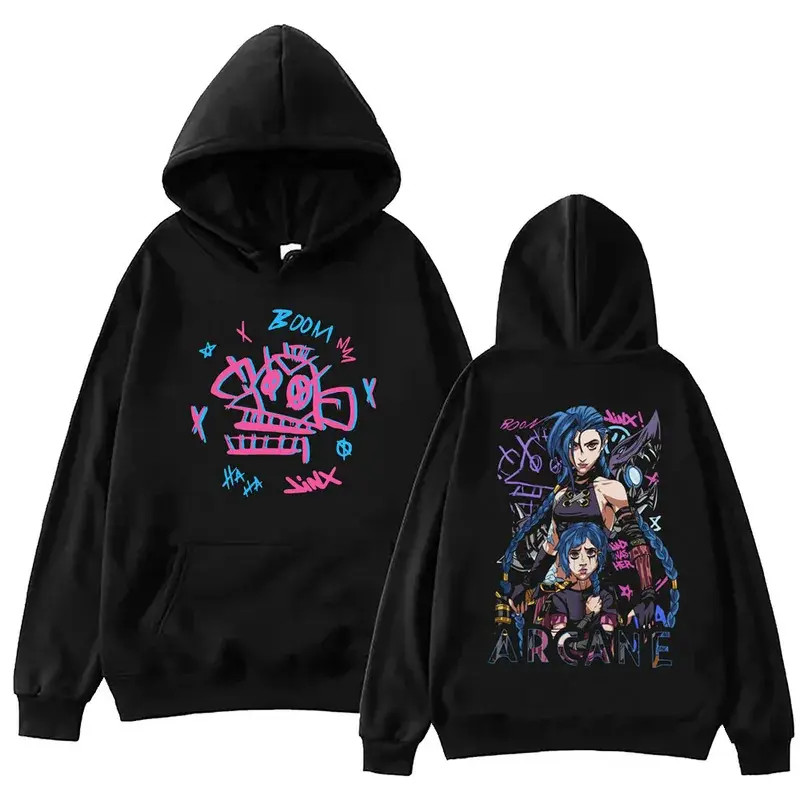 Áo Hoodie Arcane, Chủ Đề Anime Nóng Bỏng, Phong Cách Harajuku, Áo Chui Đầu Hip Hop, Áo Nỉ, Thích Hợp Làm Quà Tặng Người Hâm Mộ Nam Menswear Dài Tay Tay Dài