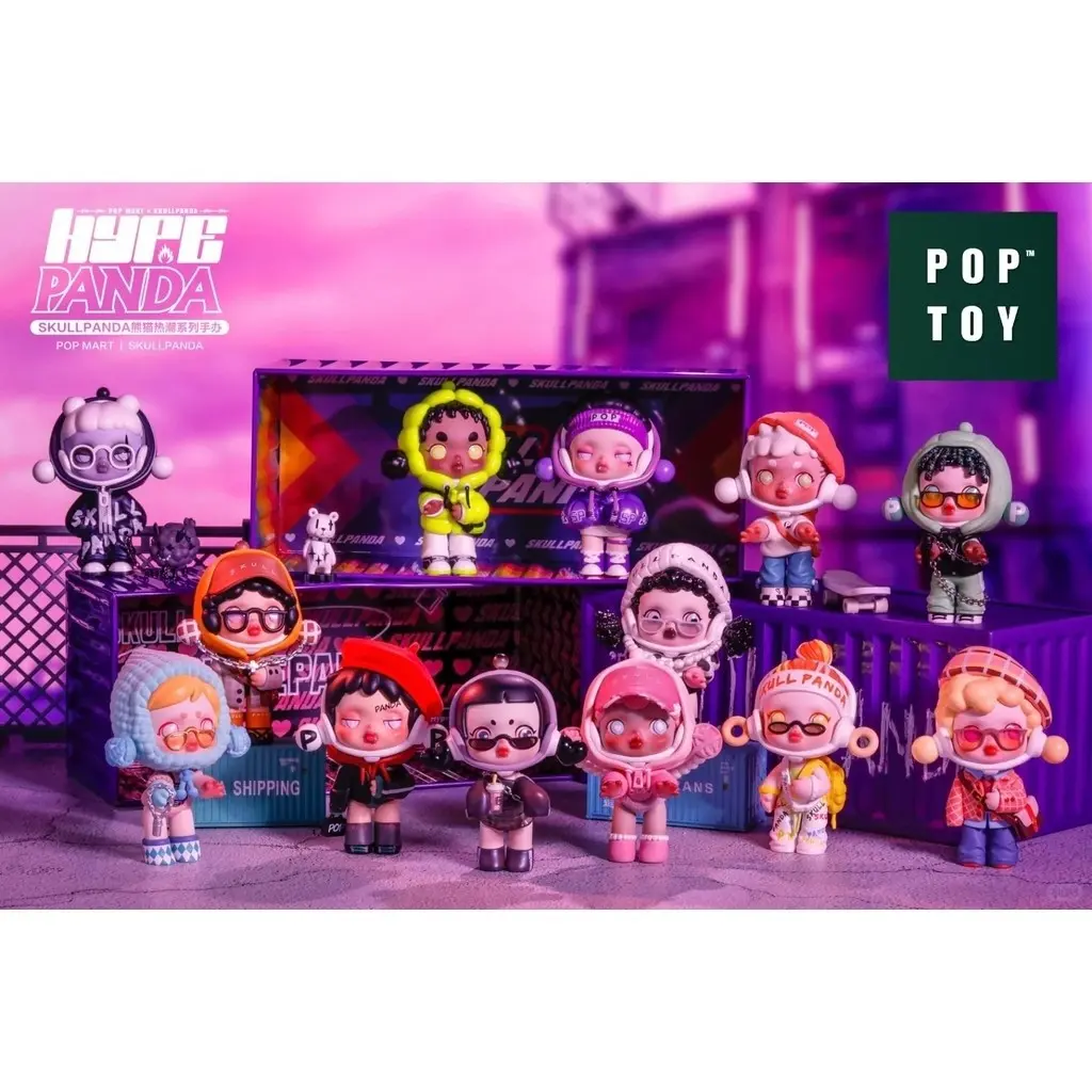 popmart   SKULLPANDA Bubble Mart Bear Meow Trendy Series Blind Box Handmade Ornament Birthday Gift