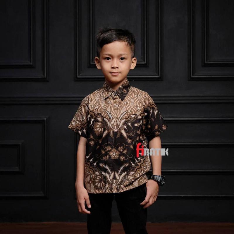 KEMEJA BATIK COUPLE AYAH DAN ANAK LAKI-LAKI MODERN TERBARU MOTIF KERIS COKLAT-SIZE STANDAR M- L- XL- XXL JUMBO XXXL- 4XL -5XL- 6XL- 7XL -8XL -9XL- 10XL-COD 4