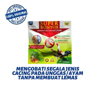 SUPER RONTOK - isi 6 kapsul jamu mengatasi cacing pada ayam