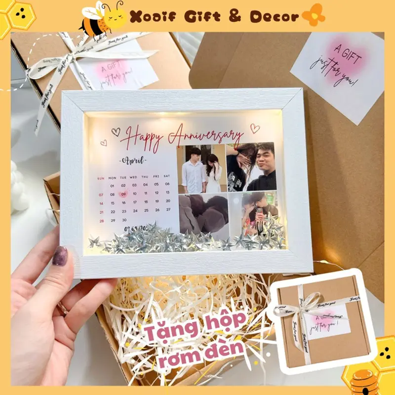 [TẶNG HỘP + RƠM] Khung ảnh để bàn thiết kế làm quà tặng 8/3, valentine, sinh nhật, quà tặng người yêu 1