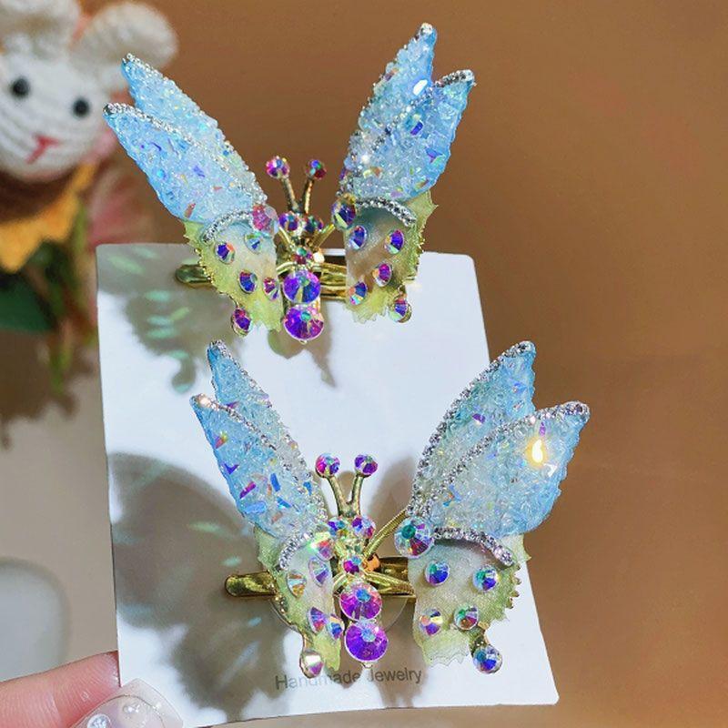 Kẹp Tóc Bướm, Thiết Kế Mới, Pha Lê Dream Color, Cho Bé Gái, Kẹp Tóc, Phụ Kiện Đội Đầu Công Chúa Bé Gái, Phong Cách Thanh Lịch, Phụ Kiện Tóc 0