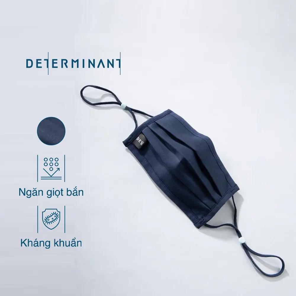 QUÀ TẶNG KHÔNG BÁN - Combo 02 khẩu trang vải kháng khuẩn DETERMINANT - DET30 màu Navy