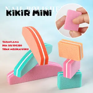Nail Polish Sanding Buffer Strips Nail Double-sided Mini Nail File Persegi dan sabit Perawatan Kuku