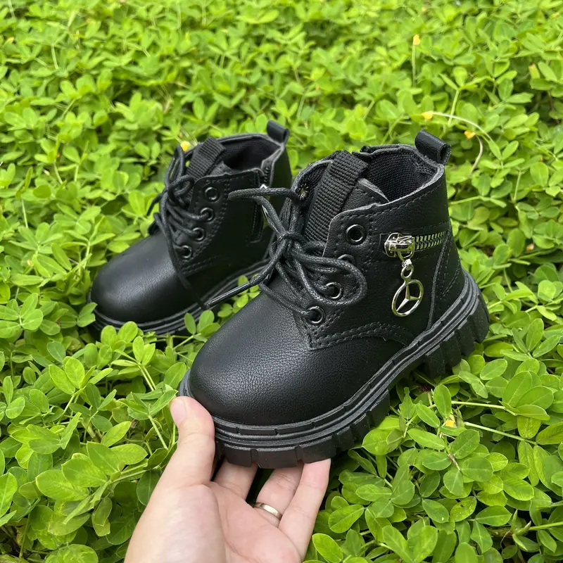 Giày Bốt Cổ Cao Cho Bé Gái Bé Trai Chất Da Mềm Cao Cấp Thời Trang , Giày Cao Cổ Cho Trẻ Em (518) Cao Su Sandal 4