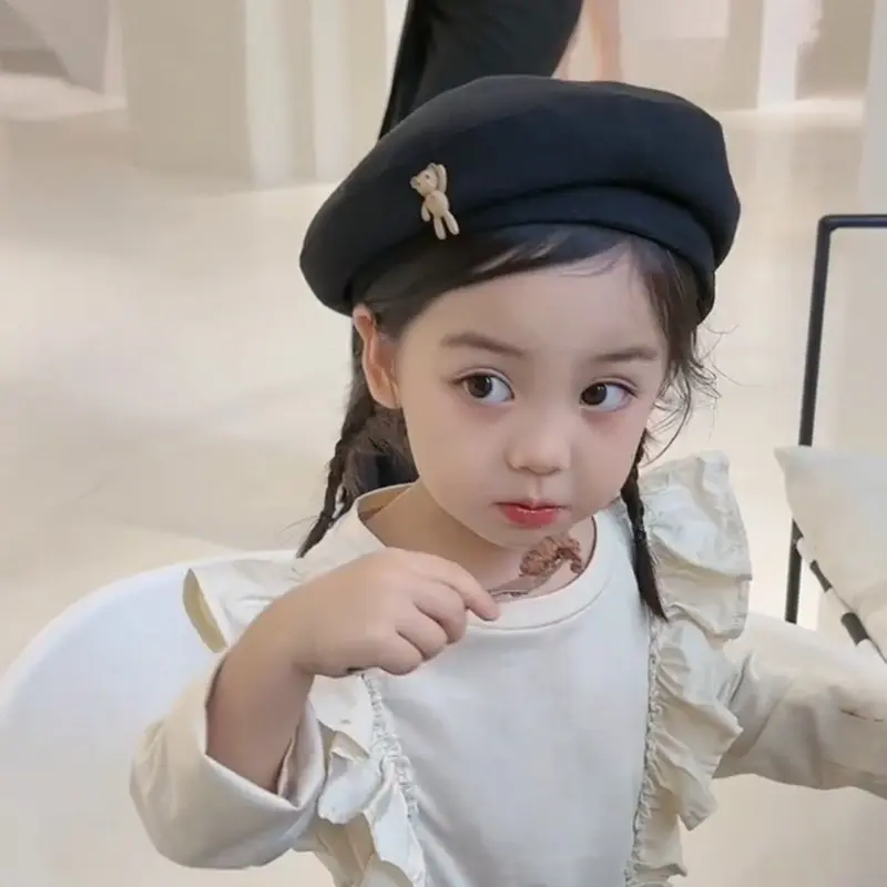 Mũ Nồi Trẻ Em, Thời Trang Phong Cách Hàn Quốc, Mũ Họa Sĩ Bố Mẹ-Bé Thích Hợp Cho Bé Gái, Mũ Bí Ngô Thường Ngày Thích Hợp Cho Mùa Thu Và Mùa Đông Hat Nón