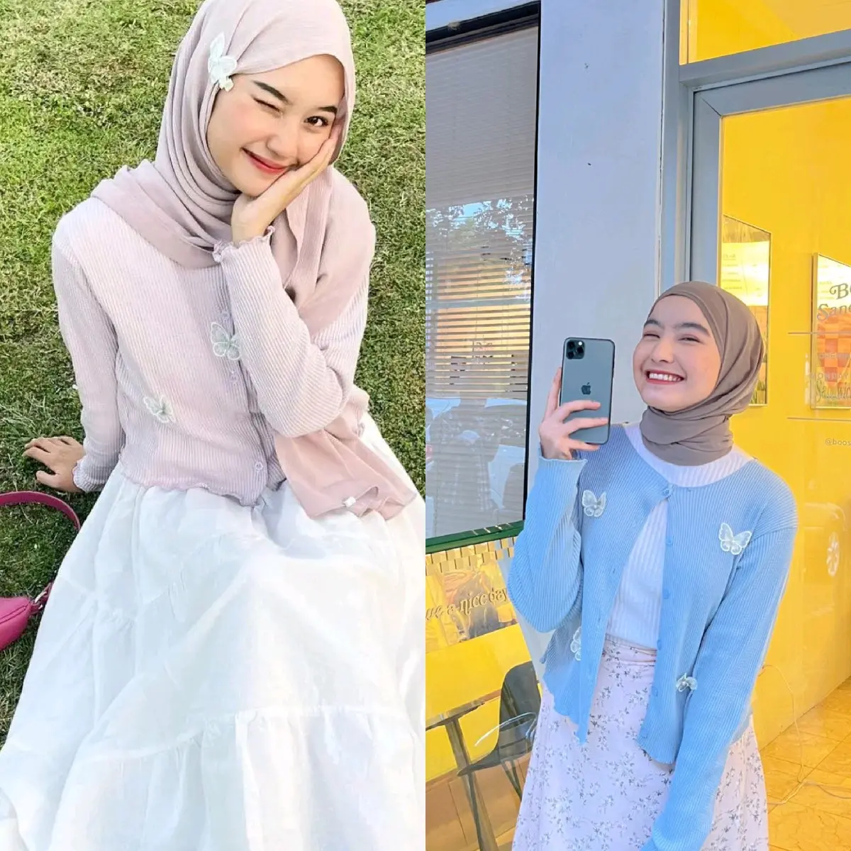 Cardigan Butterfly / Cardy / Cardy Waffle Knit Nyaman Knitwear Panjang Sweater Kardigan Top Atasan