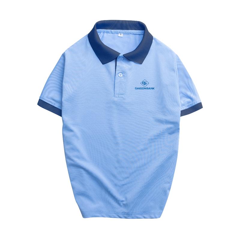 Áo thun đồng phục ngân hàng cao cap La ' House Uniform - Sài Gòn Bank - ngân hàng công thương Menswear Nam Polo Top Có Cổ Shirt