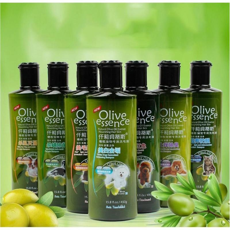 Sữa tắm cho chó Olive Essence 450ml poodle, lông trắng, mèo