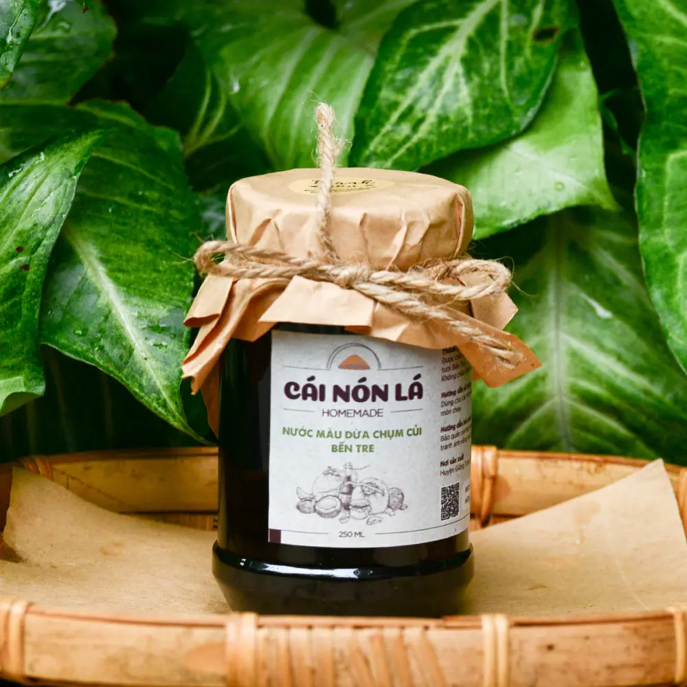 Nước màu dừa chụm củi Cái Nón Lá - Đặc sản Bến Tre - 250ml
