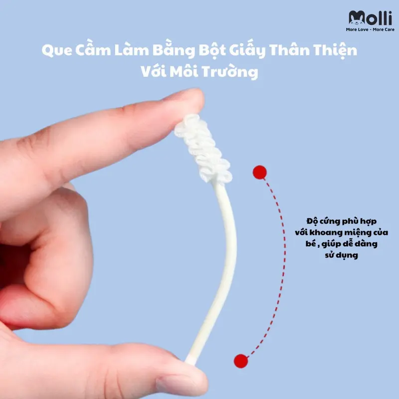 Hộp 30 que gạc tưa lưỡi cho bé Molli tiệt trung an toàn 7