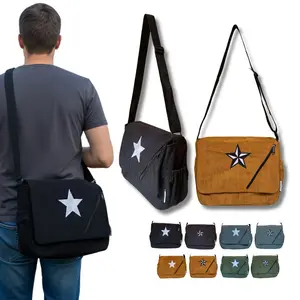 Tas Selempang Corduroy Pria Wanita Motif Bintang Elegan Bahan Corduroy Premium Tas Vintage