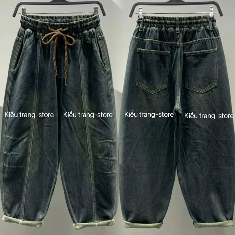 Mẫu Mới QC Quần Bò BOM dáng thụng phom baggy - chất Jean mền có size 40-75kg Menswear Có Túi Pants quan jeansuong
