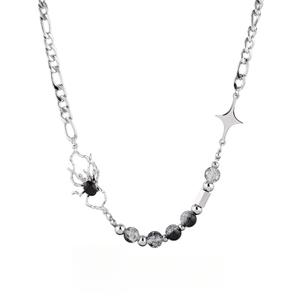 Kalung Keluli Titanium, Disambung Labah-labah dan Bintang, Rekaan Unik untuk Semua Jantina Jewelry Necklaces baddies  chain