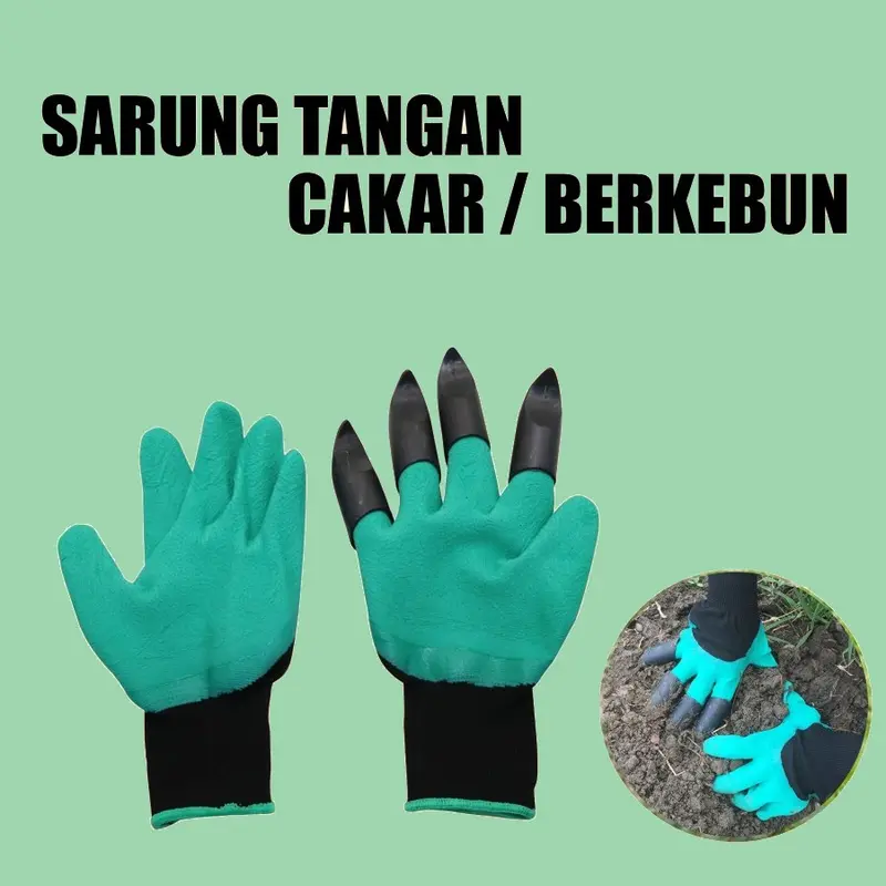 1 PASANG SARUNG TANGAN CAKAR BERKEBUN/GARDENING GLOVES WITH CLAWS 2
