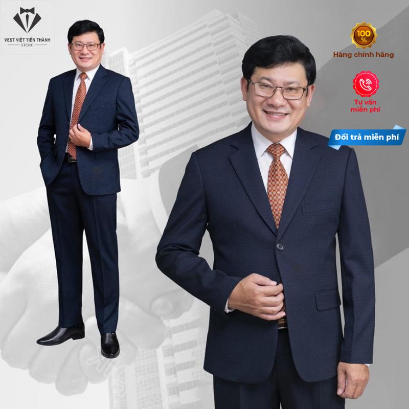 Bộ vest nam trung niên chất liệu tuýt si cao cấp vest viêt tiến thành  Bộ vest nam trung niên chất liệu tuýt si nhập khẩu ấn độ vest việt tiến thành ( Tặng Kèm Áo Sơ Mi Trắng , Cà Vạt , Móc Cheo Chuyên Dụng , Túi Đựng + Dây Thắt Lưng Da )