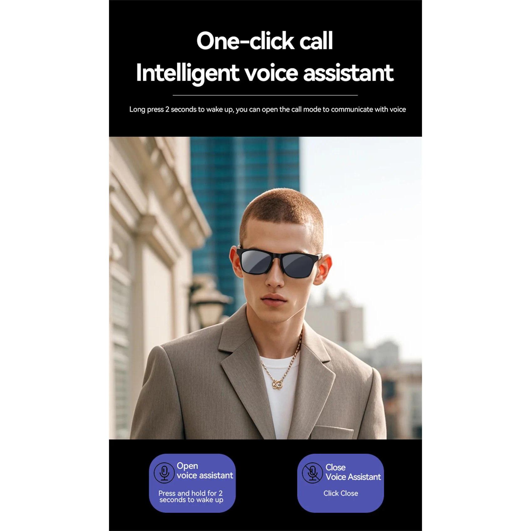 2025 New Smart Glasses Wireless Bluetooth Hands-Free Touch Controls Calling Music Motion Stereo Surround Sound Speaker Glasses - Image 3