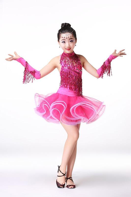 Product Introduction of Girls' Latin Dance Clothes Professional Regulations Competition Clothing Children's Practice Test Grade Children's Costume Clearance Sale 6