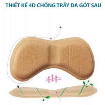 KAYFIA - Miếng lót giày 4D bảo vệ gót sau và chống tuột gót giày, miếng lót gót chân màu kem, đen 5