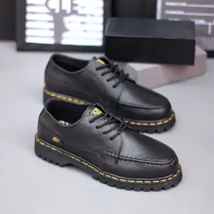 Sepatu Boots Pria Casual Docmart Kulit Low Boot Pria Tali - sepatu Casual pria Docmart Dr marthens Premium Low Black Boots