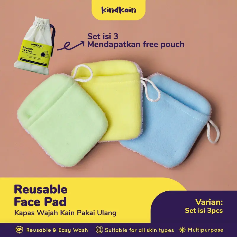 KindKain Kapas Kain Wajah Muka Cuci Pakai Ulang Reusable Cotton Pad 4