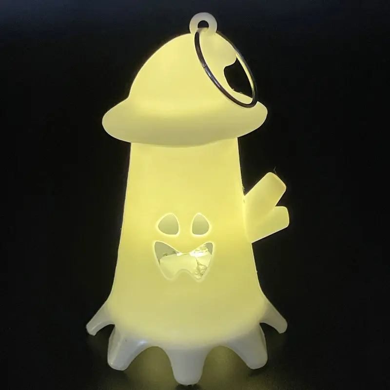 Halloween Cute Ghost Ghost Light Keychain Creative Funny Small Night Lamp Halloween Atmosphere Sense Decoration Props Ornaments