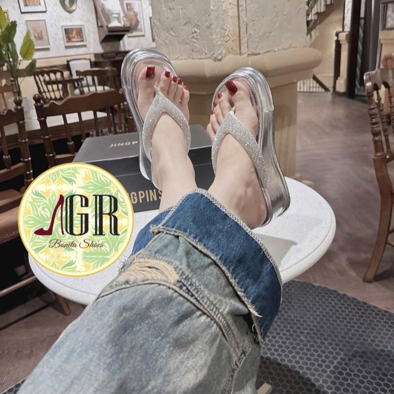 Dép xuồng quai KẸP hạt đá sáng cao 7 phân siêu đẹp Nữ DéP