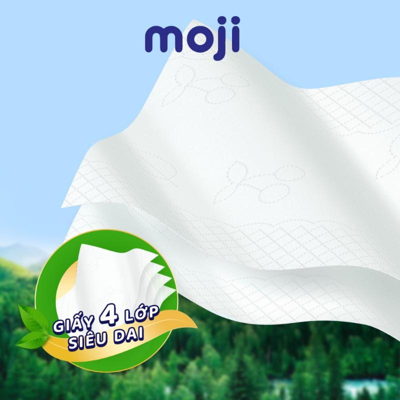 Thùng 40 gói rút khăn giấy ăn Moji 4 lớp cao cấp nguyên liệu bột gỗ nguyên sinh tự nhiên không hóa chất không tẩy trắn 2