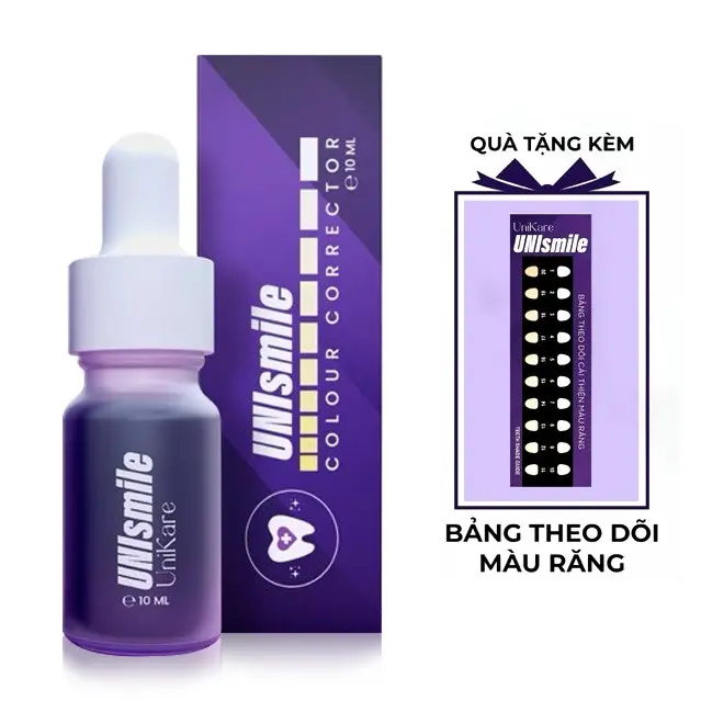 Combo 2 Serum trắng răng Unismile Unikare, Hỗ trợ cải thiện vết ố vàng răng làm sạch mảng bám trên răng 10ml