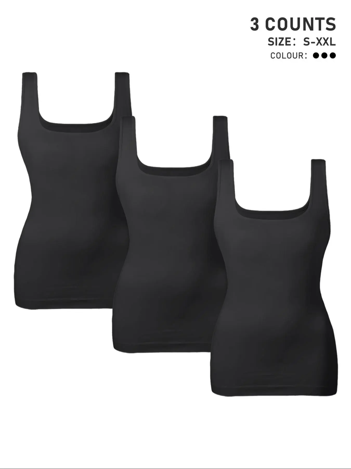 Women's Solid Color Square Neck Shapewear Tank Top, Tummy Control Seamless Shaper Vest, Women's Shapewear for All Seasons, Shapewear for Women