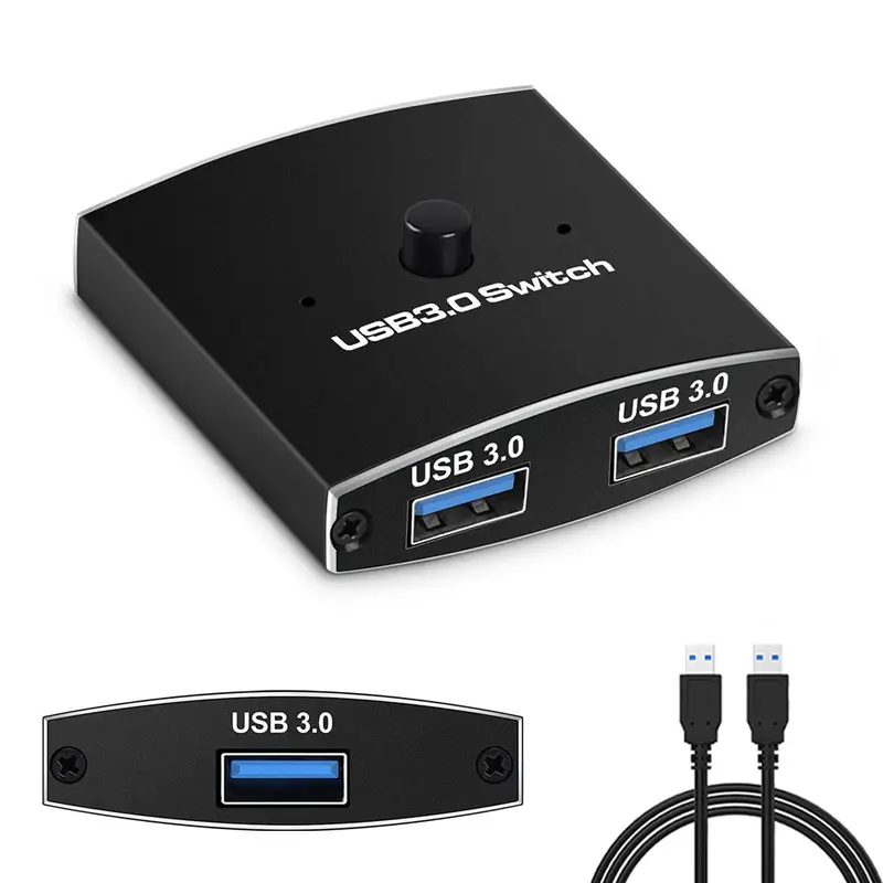Bộ chuyển đổi USB 3.0, Bộ chọn KVM, 5Gbps, 2 trong 1 ra, Bộ chuyển đổi USB, Bộ chia hai chiều USB3.0, Thích hợp để chia sẻ máy in và chuột 0