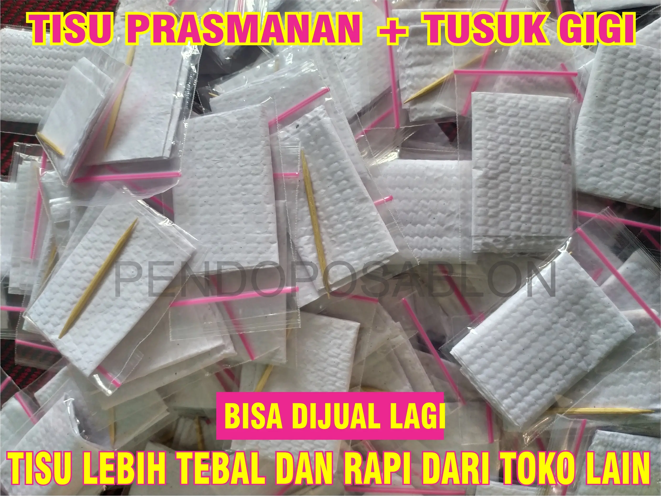 Tisu prasmanan + tusuk gigi bisa dijual lagi produsen pertama/ tisu prasmanan / tisu catering / box catering / tusuk gigi Set 2 Lapis 2 Lapis