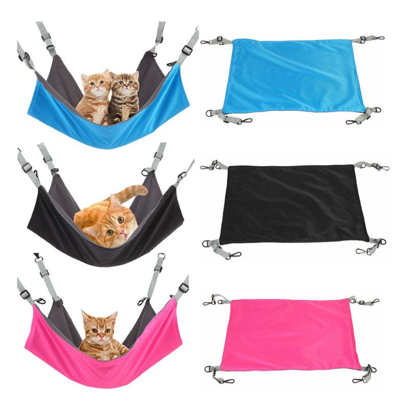 Cat Sleeping Mat Hammock Swing Refillable Cats Toys Two Sides 55*43cm Rosy 1