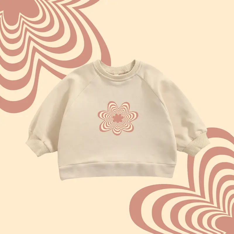 Sweater Anak Crewneck Oversize Anak Model Cewek Flower Pastel Usia 1-6thn 4