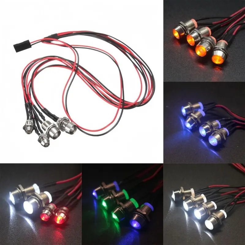 Bộ đèn LED RC, Mới, dành cho bánh xích 1 / 8 1 / 10 1 / 12, Đèn pha dễ lắp đặt, Thích hợp cho ô tô trôi dạt, đèn pha xe tải RC, cho HSP, HPI, MN99, MN90, Wltoys 0