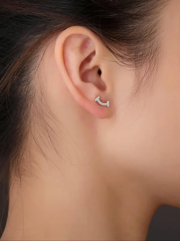 S925 Sterling Silver Stud Earrings, Fashionable Earrings for Women & Girls, Trendy All-match & Exquisite Jewelry for Birthday Gift with Gift Box 2