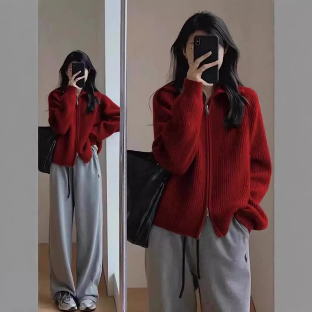 Áo Len  Cardigan Hàng Quảng Châu Dệt Kim Khoá Kéo 2 Đầu (QC2)