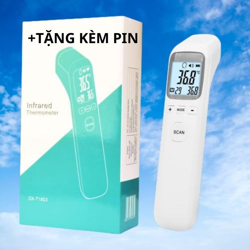 [ Tặng Pin ] Nhiệt Kế Điện Tử Hồng Ngoại Cảm Ứng Đo Trán Đa Năng Cho Bé CK-T1803 bắn  nhiệt nhiệt kế  terumo