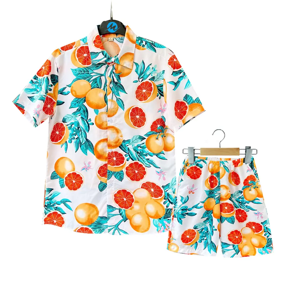 Bộ Áo Sơ Mi Đi Biển Cao Cấp Kate Thái Họa Tiết Hoa Lá Cành Unisex Nhiều Màu Sắc