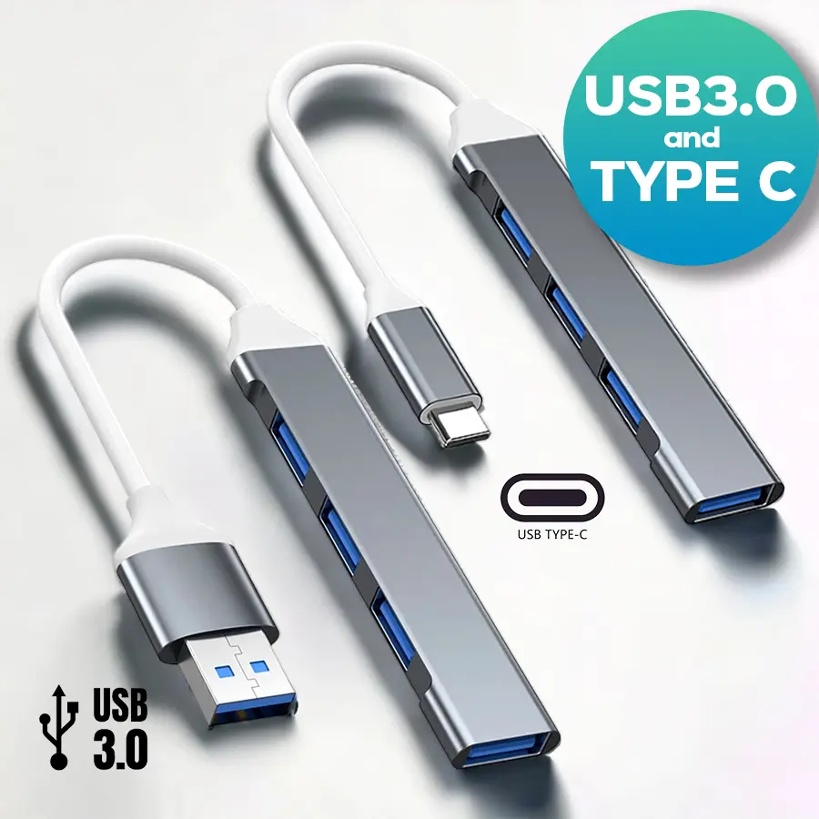 USB HUB ความเร็วสูง 4 พอร์ตฮับ USB 3.0 Type-C HUB Adapter สำหรับ PC /NOTEBOOK /LABTOP อุปกรณ์เสริมคอมพิวเตอร์