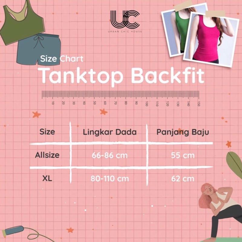 [ URBAN CHIC ] Triple list tank / baju olahraga / kaos senam 1