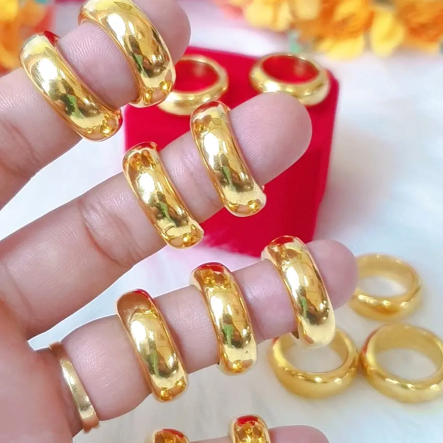 Nhẫn Đồng Trơn 1c 2c 3c 5c 1 Lượng Có Kí Hiệu 24k
