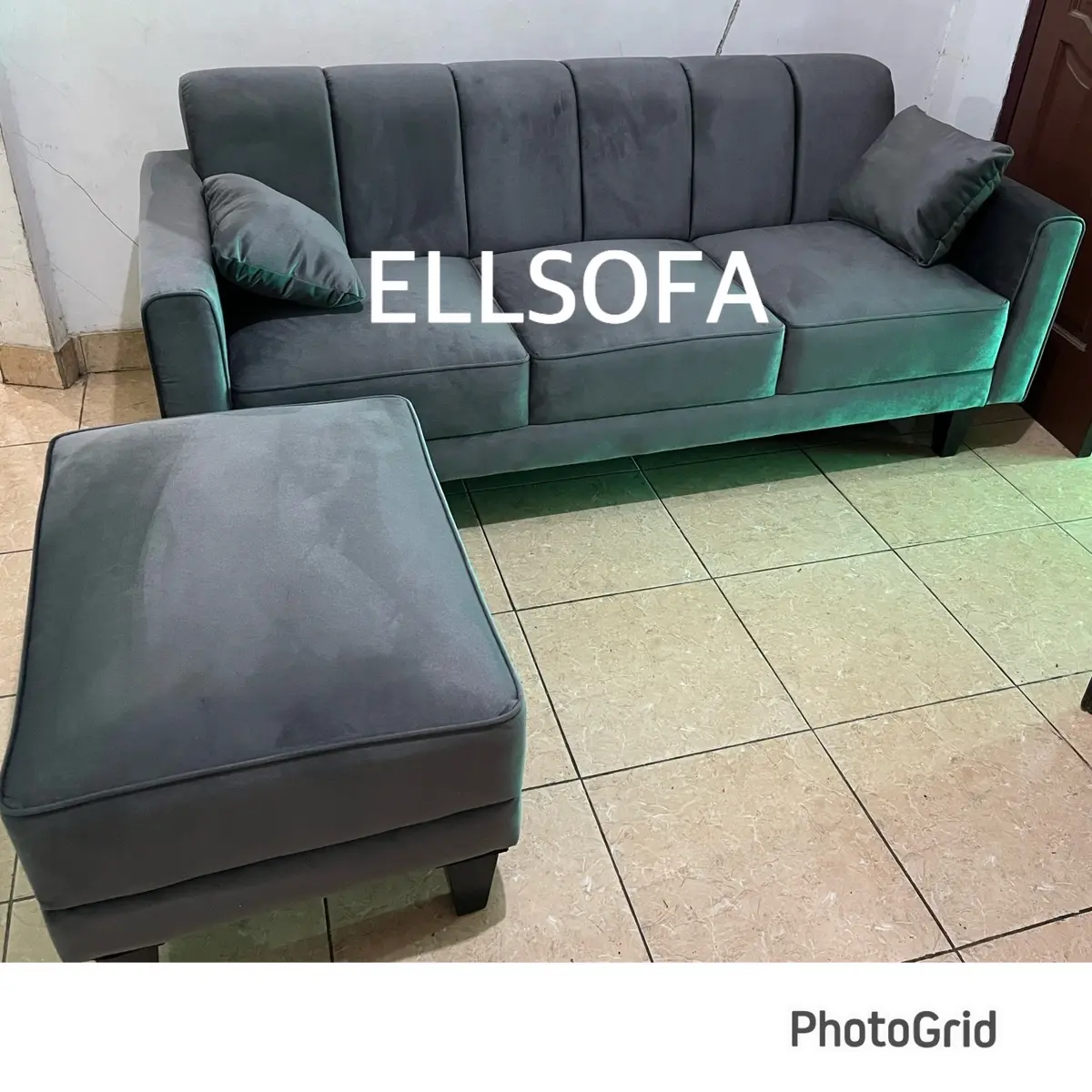Sofa L Minimalis Retro Garis