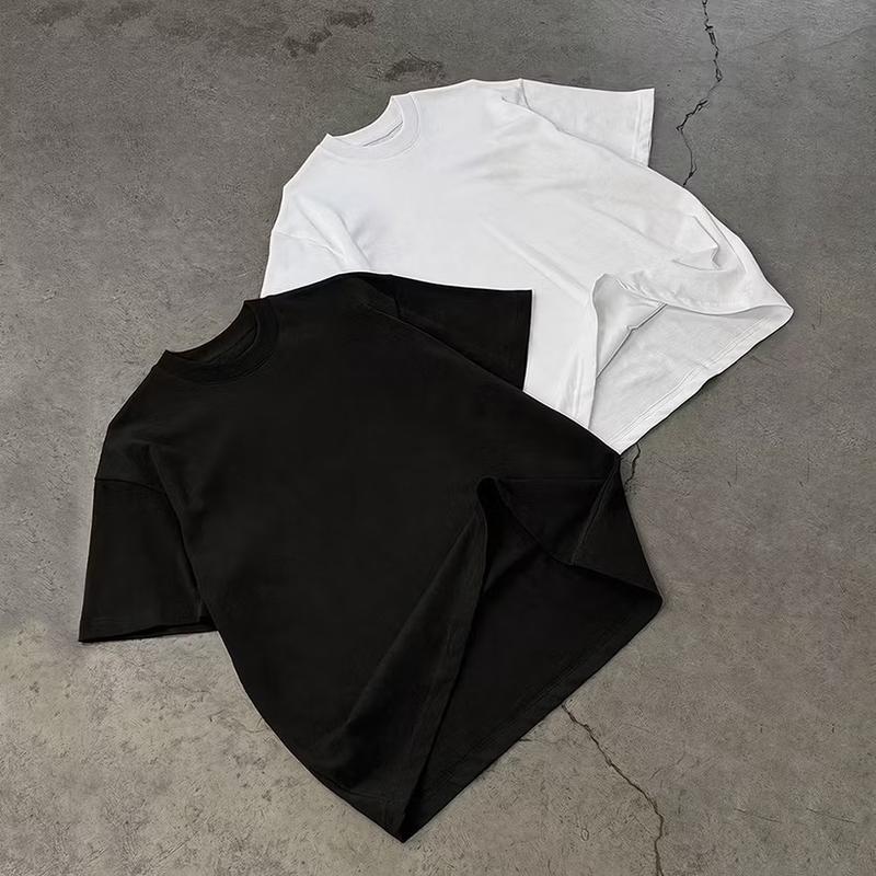 Áo thun trơn cổ tròn basic đơn giản dáng rộng nam nữ bigsize 50kg đến 95kg A843 Unisex