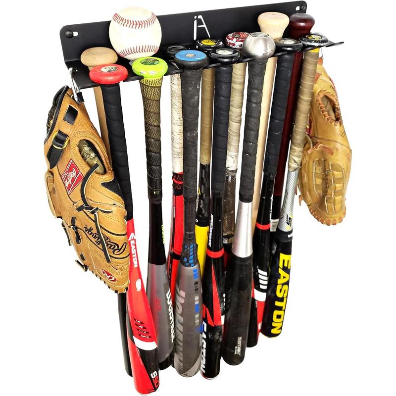 BAT RACK XL (HOLDS 14 BATS) - Fence & Wall Mounted Baseball / Softball ...