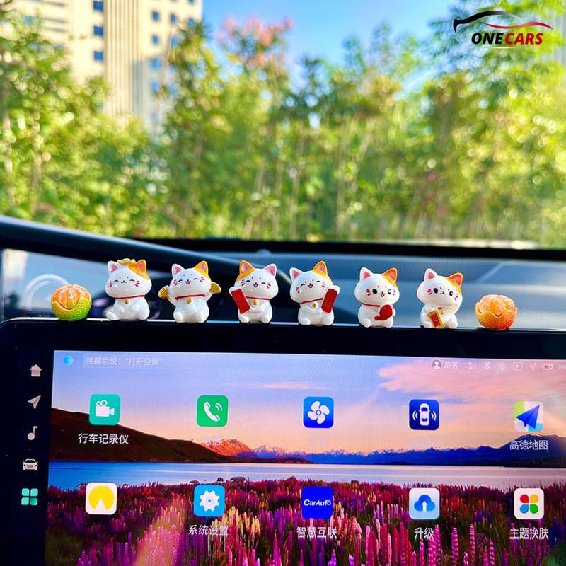  Bộ 6 Mèo Thần Tài Mini Trang Trí Xe Hơi Bàn Làm Việc - Phụ Kiện Trang Trí Nhỏ Xinh Cho Xe Của Bạn - Nội Thất 