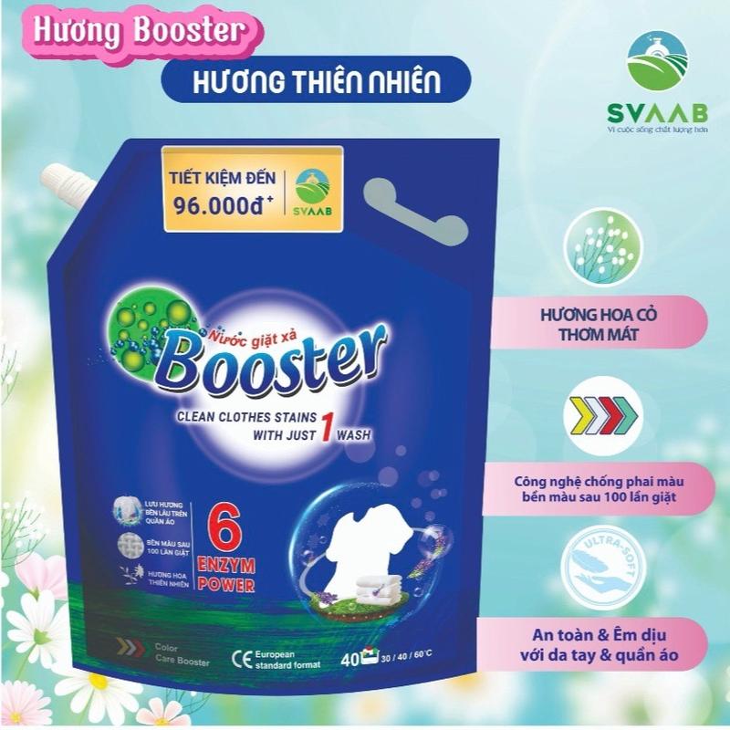  Combo 2 túi nước giặt xả Booster hương thiên nhiên 3,7kg Làm Sạch nuoc giat 