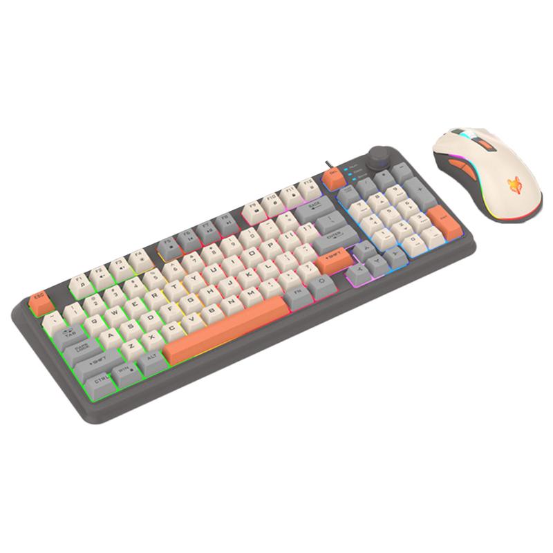 K820 94Keys Gaming Keyboard Mouse Kit Backlit 3 Color Matching USB ...